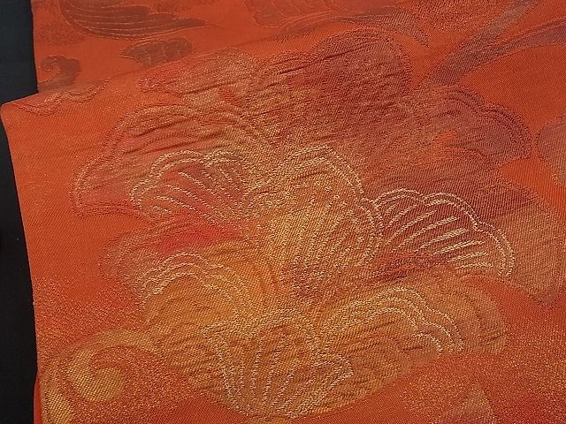 平和屋着物■六通柄袋帯 ふくれ織 花唐草文 金糸 逸品 n-kv0890