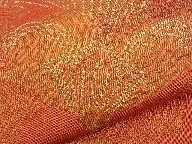 平和屋着物■六通柄袋帯 ふくれ織 花唐草文 金糸 逸品 n-kv0890