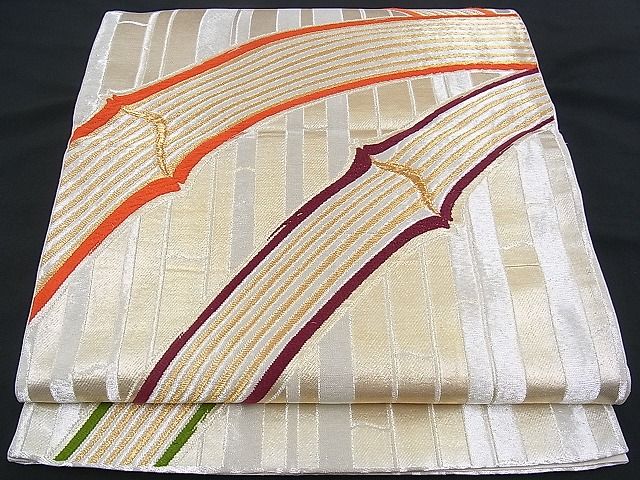平和屋着物■六通柄袋帯 唐織 群竹文 金銀糸 逸品 n-kv0919