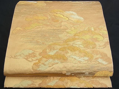 平和屋着物■六通柄袋帯 笠松箔散らし 金銀糸 逸品 n-kv0986
