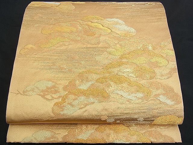 平和屋着物■六通柄袋帯 笠松箔散らし 金銀糸 逸品 n-kv0986
