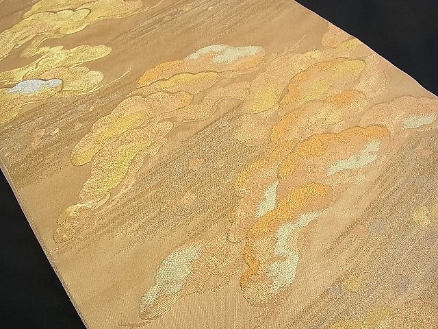 平和屋着物■六通柄袋帯 笠松箔散らし 金銀糸 逸品 n-kv0986