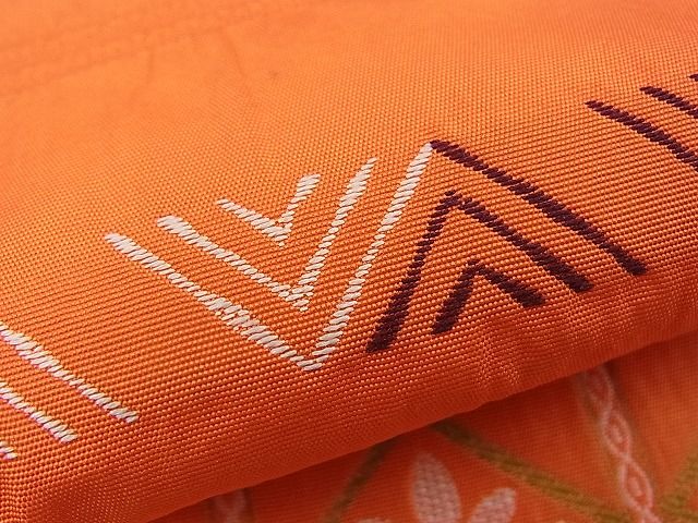 平和屋着物■九寸名古屋帯　ふくれ織　吉祥横段文　逸品　n-kv1015
