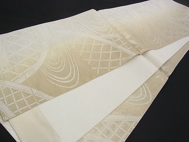 平和屋着物■夏物 六通柄袋帯 流水籬文 銀糸 逸品 n-kv1214