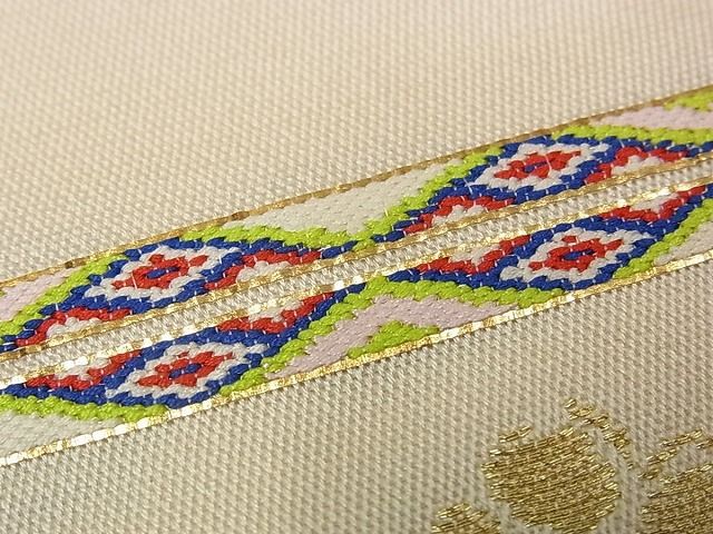 期間限定セール30％off●極上　龍村平蔵製　本袋帯　尾長鳥　逸品s6961