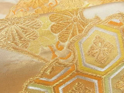 平和屋着物■六通柄袋帯 雪芝花文 金銀糸 逸品 ma2157
