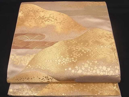 平和屋着物■六通柄袋帯 霞山文 金糸 逸品 ma2160