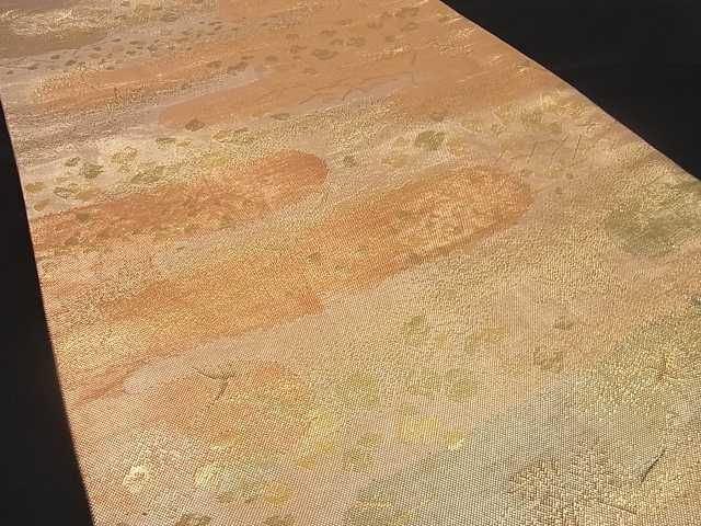平和屋着物■六通柄袋帯 霞花鳥文 金糸 逸品 ma2163