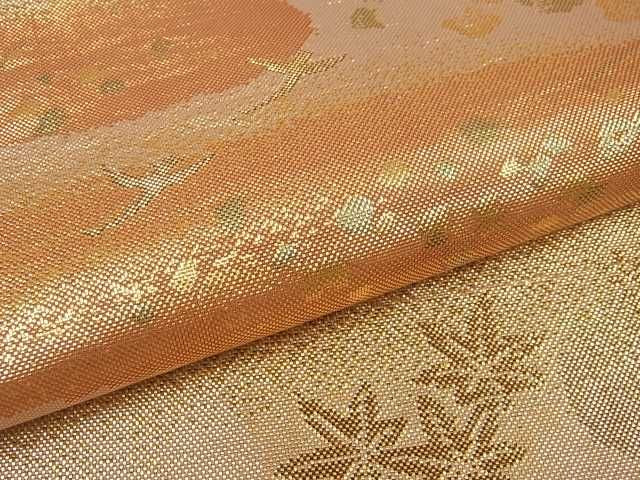 平和屋着物■六通柄袋帯 霞花鳥文 金糸 逸品 ma2163