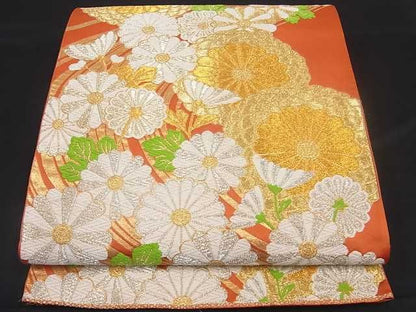 平和屋着物■六通柄袋帯 菊文 金銀糸 逸品 ma2165