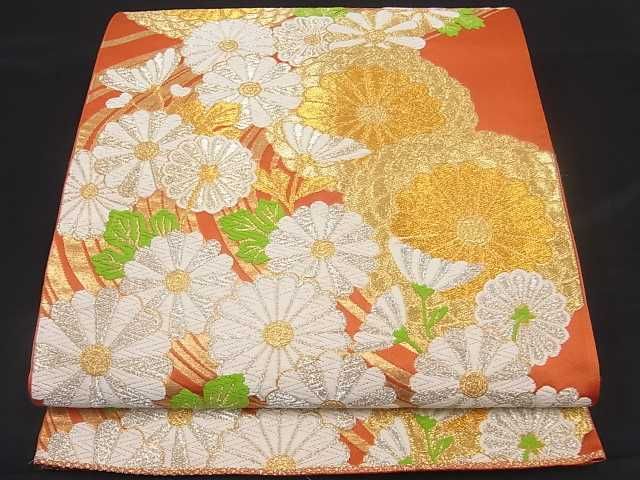 平和屋着物■六通柄袋帯 菊文 金銀糸 逸品 ma2165
