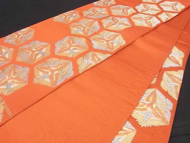 平和屋着物■六通柄袋帯 飛鶴亀甲文 金銀糸 逸品 ma2192
