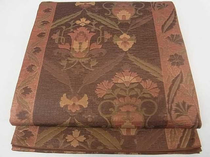 平和屋着物■六通柄袋帯 洋花文 逸品 ma2196