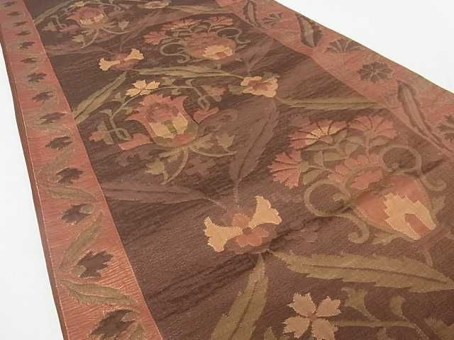 平和屋着物■六通柄袋帯 洋花文 逸品 ma2196