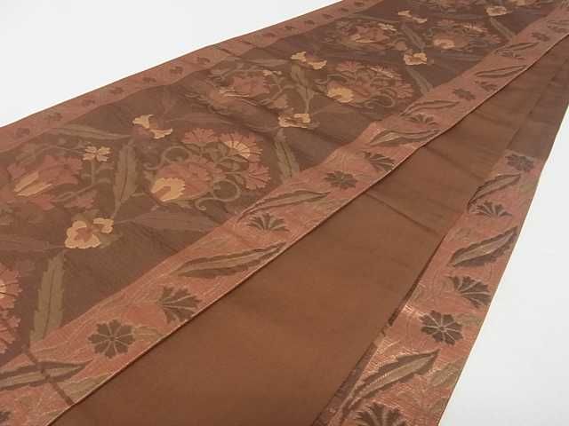 平和屋着物■六通柄袋帯 洋花文 逸品 ma2196