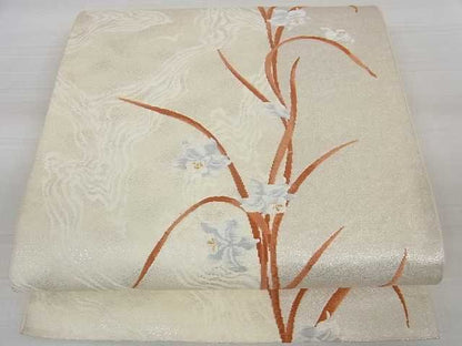 平和屋着物■六通柄袋帯 唐織 草花 金糸 逸品 ma2272