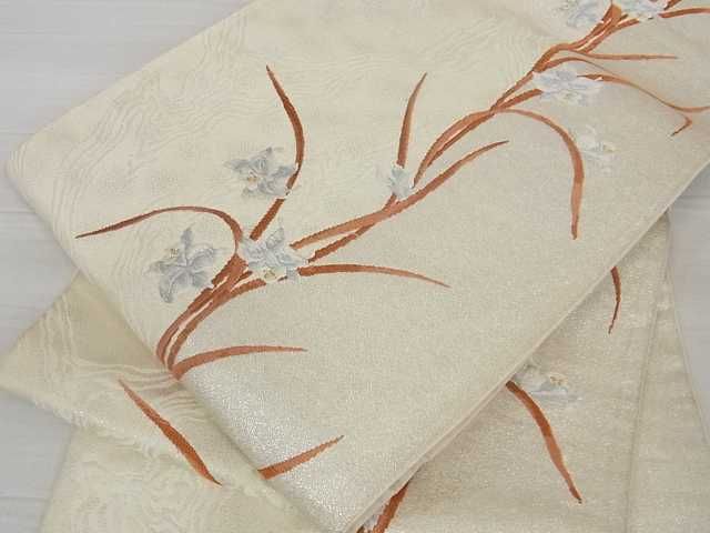 平和屋着物■六通柄袋帯 唐織 草花 金糸 逸品 ma2272