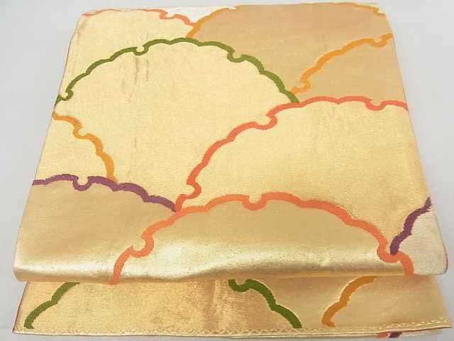 平和屋着物■六通柄袋帯　雪輪青海波　金糸　逸品　ma2344