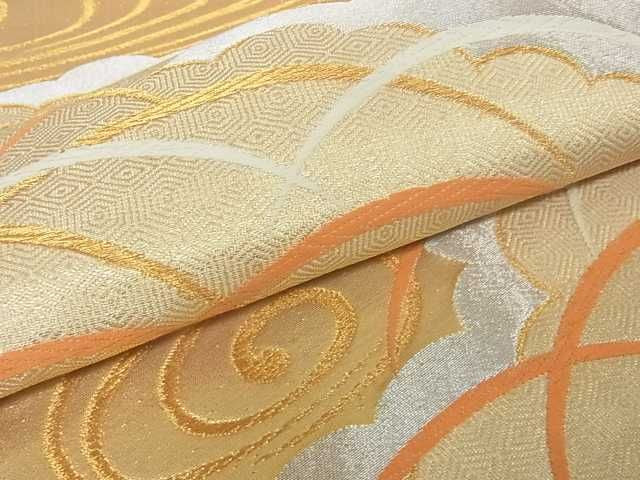 平和屋着物■六通柄袋帯　雲重ね流水芝文　金銀糸　逸品　ma2382