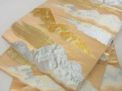 平和屋着物■西陣 六通柄袋帯 山文 金銀糸 証紙付き 逸品 ma2383