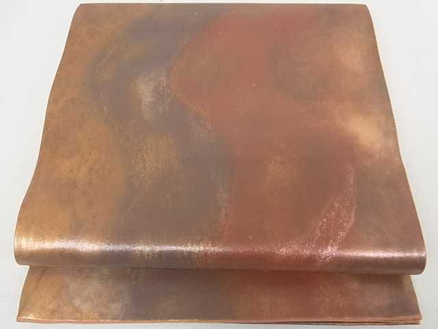 平和屋着物■六通柄袋帯 よろけ縞 引箔 逸品 ma2399