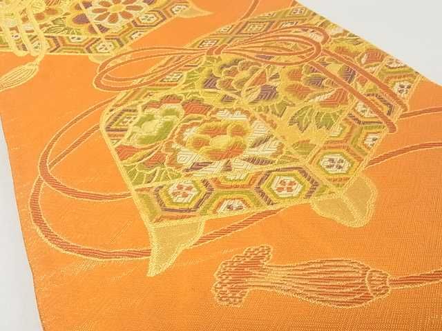 平和屋着物■佐賀錦 六通柄袋帯 花文箱 金糸 逸品 ma2571