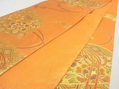 平和屋着物■佐賀錦 六通柄袋帯 花文箱 金糸 逸品 ma2571