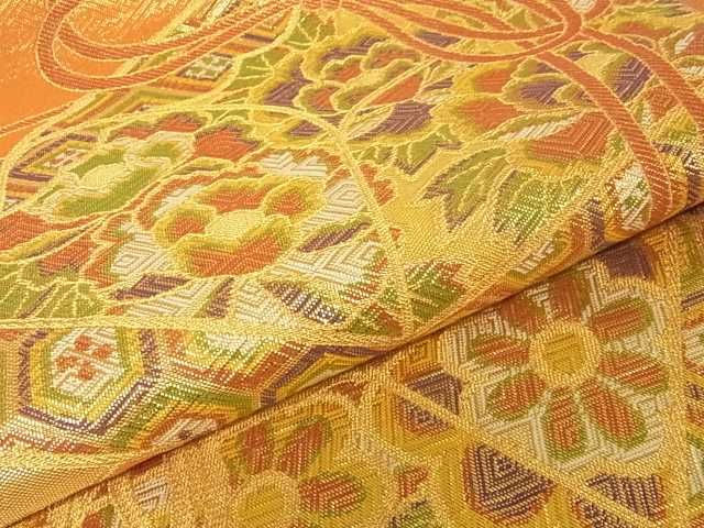 平和屋着物■佐賀錦 六通柄袋帯 花文箱 金糸 逸品 ma2571