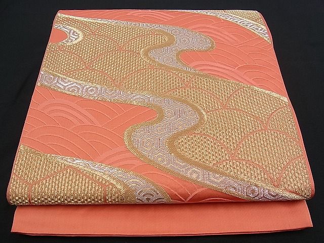 平和屋着物■六通柄袋帯 流水吉祥文 金銀糸 逸品 n-my0181