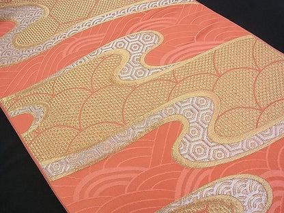 平和屋着物■六通柄袋帯 流水吉祥文 金銀糸 逸品 n-my0181