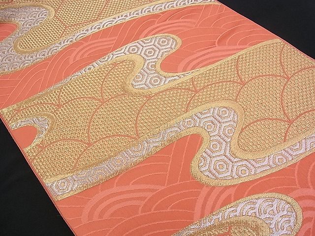 平和屋着物■六通柄袋帯 流水吉祥文 金銀糸 逸品 n-my0181