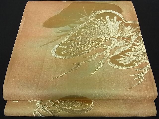 平和屋着物■六通柄袋帯 松 金糸 逸品 mz0114