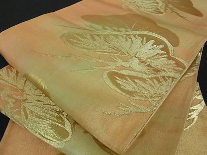 平和屋着物■六通柄袋帯 松 金糸 逸品 mz0114