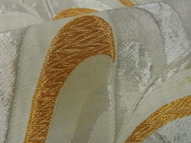 平和屋着物■六通柄袋帯　よろけ縞　金銀糸　逸品　mz0195