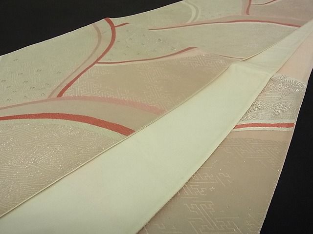 平和屋着物■六通柄袋帯 孔雀羽文 銀糸 逸品 mz0287