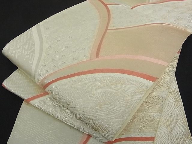 平和屋着物■六通柄袋帯 孔雀羽文 銀糸 逸品 mz0287