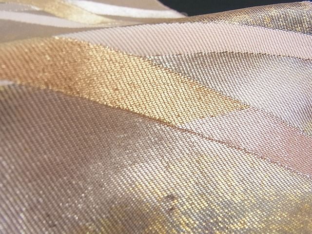 平和屋着物■六通柄袋帯 芝草文 金銀糸 逸品 mz0301