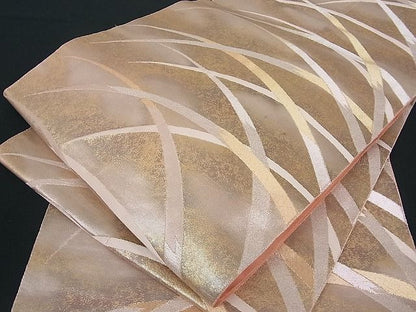 平和屋着物■六通柄袋帯 芝草文 金銀糸 逸品 mz0301