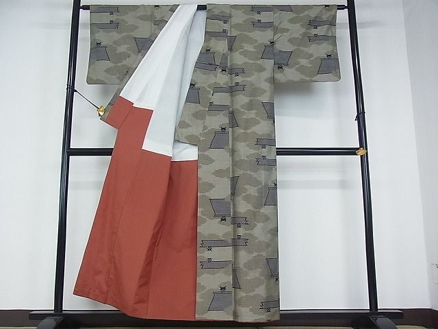 平和屋着物■上質な紬 風景文 逸品 mz0802