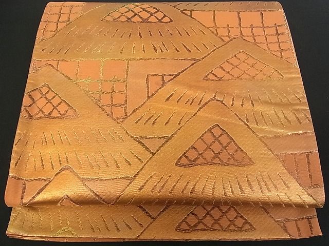 平和屋着物■六通柄袋帯 風景文 金糸 逸品 mz0864