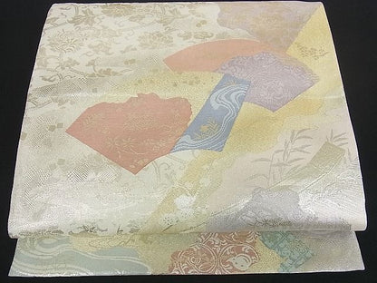平和屋着物■六通柄袋帯 地紙唐草文 金糸 逸品 mz1126