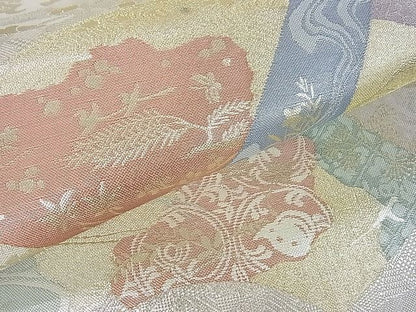 平和屋着物■六通柄袋帯 地紙唐草文 金糸 逸品 mz1126