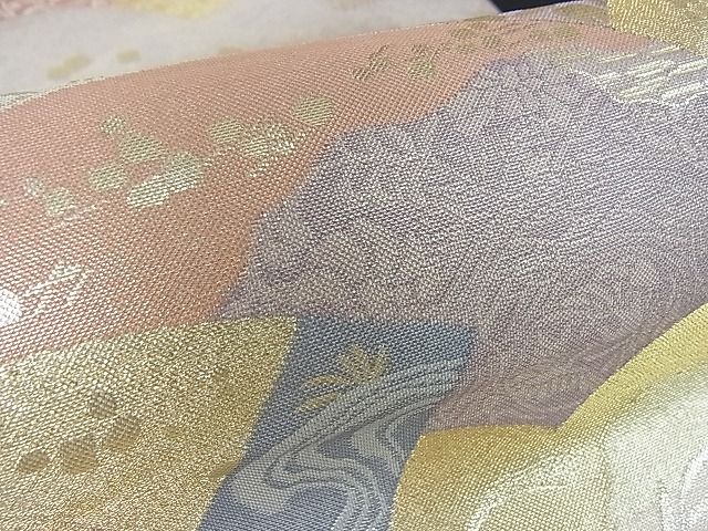 平和屋着物■六通柄袋帯 地紙唐草文 金糸 逸品 mz1126