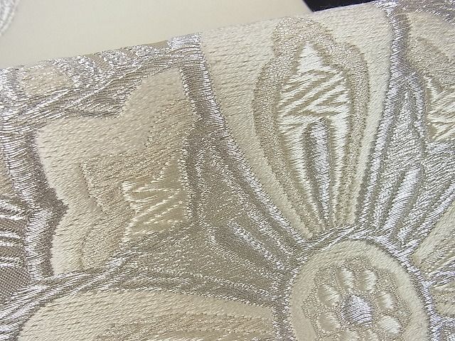 平和屋着物■六通柄袋帯 舞花文 銀糸 逸品 mz1128