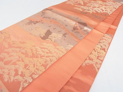 平和屋着物■六通柄 本袋帯 風景松文 金糸 逸品 mz1338