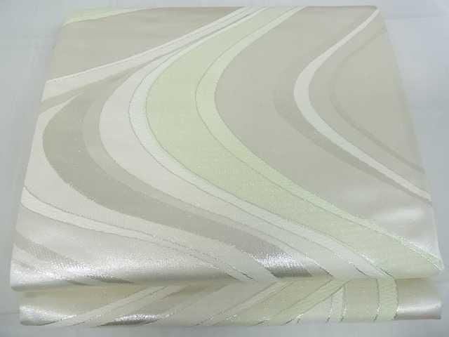 平和屋着物■西陣　六通柄袋帯　流水文　銀糸　証紙付き　逸品　mz1441