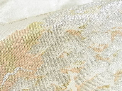平和屋着物■六通柄袋帯　風景松文　金銀糸　引箔　逸品　mz1459
