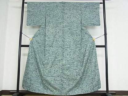 平和屋着物■上質な紬　風景文　逸品　mz1603