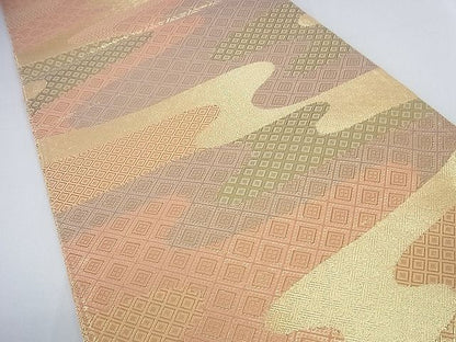 平和屋着物■佐賀錦 六通柄袋帯 霞取り吉祥文 金糸 逸品 mz2217