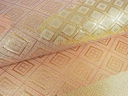 平和屋着物■佐賀錦 六通柄袋帯 霞取り吉祥文 金糸 逸品 mz2217